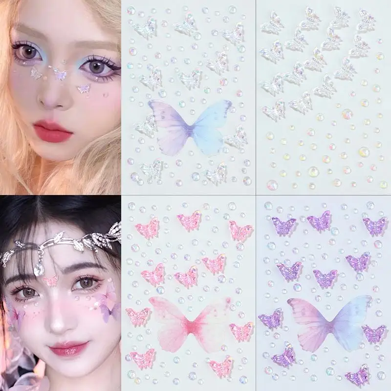 Beauty Gems Makeup - Autocollant strass visage papillon gemme cristal